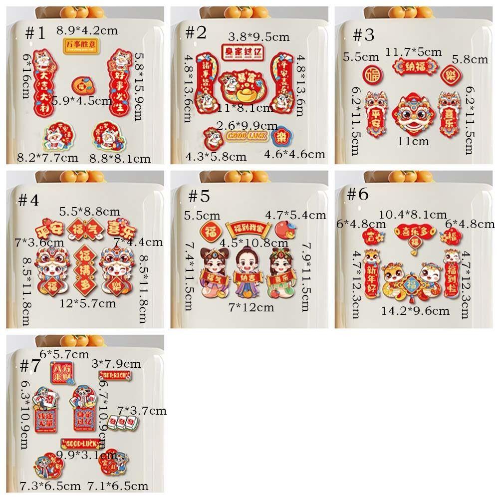 Chinese New Year Refrigerator Magnet Refrigerator Couplet Sticker  Spring Festival Supplies