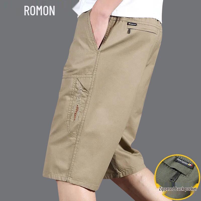Romon Men s Washed Cotton Cargo Capris 4XL