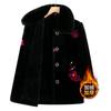 Grandma Winter Coat Women Middle-aged and Elderly Mink Fleece Fur Collar Coat Mother Fleece Thickened Elderly Warm In Winter