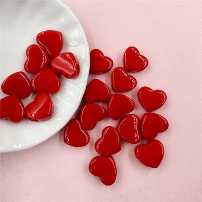 100Pcs 11.7*13.5mm Heart Macaron Color Loose Beads DIY Materials Acrylic Faceted Pendants DIY Earrings Jewelry Making Bracelet Accessories