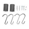 4 Bars Towel Warmer Rack Smart Touch Control Wall Mounted Towel Heater Rack for Bathroom Gray Right Line 45x35cm EU Plug 220V