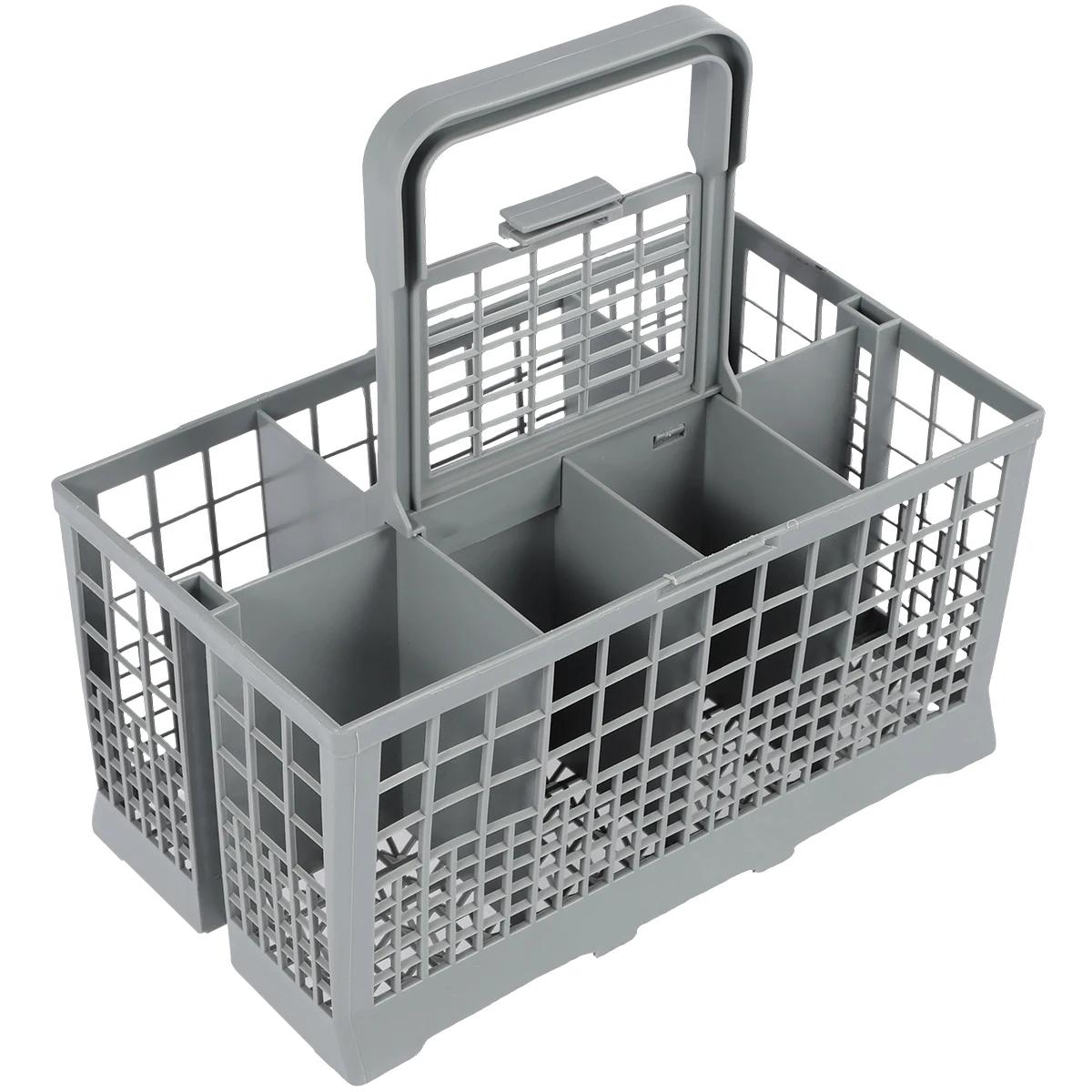 

Multifunctional Dishwasher Basket Universal Foldable Cutlery Holder Knife and Fork Storage Basket Dishwasher Basket Accessory светло-серый