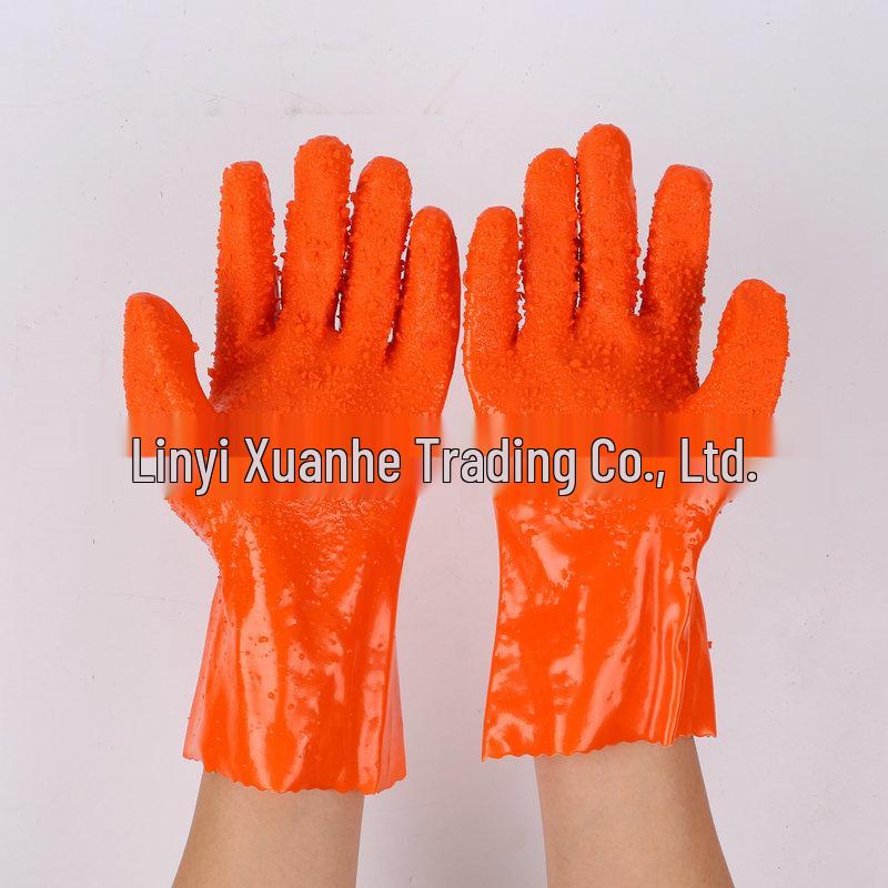 Borg 708 Anti-Slip Industrial Gloves with PVC Grip and Cotton Lining for Cleaning and Fish Handling