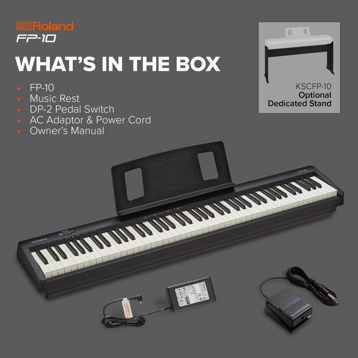 Roland FP-10-BK Electronic Piano, Portable Piano, Black