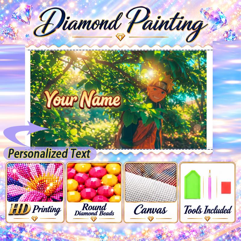 Personalized Naruto Uzumaki Diamond Art Custom Name 5D Diamond Painting Full Drill DIY Craft