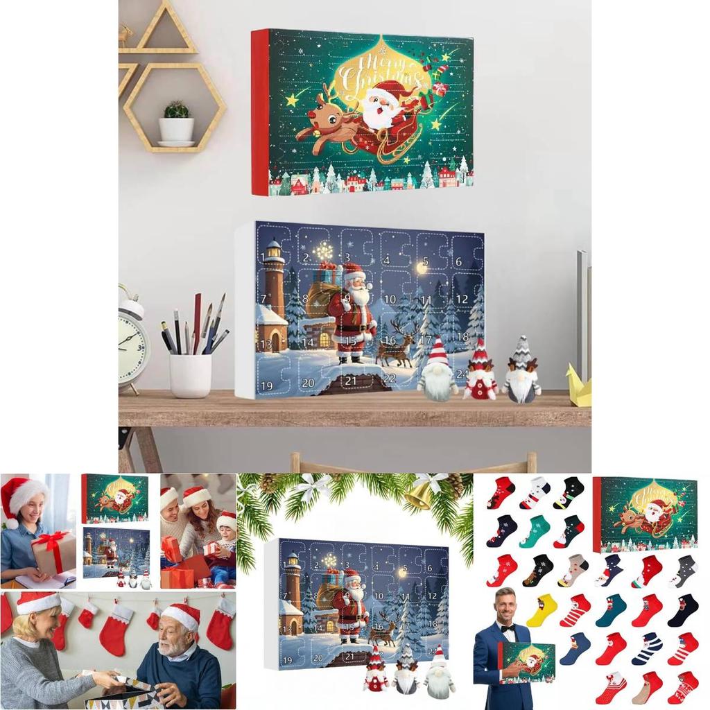 Adorable Christmas Gnome Countdown Advent Calendar Blind Box Toy Set For