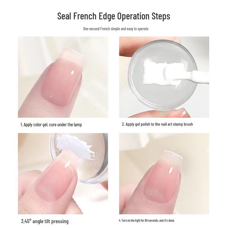 Transparent Silicone Nail Art Stamp with 2.8cm Head & Lid, Large Scraper