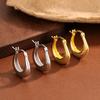 Small Fat Ring Earrings Summer Women's Light Luxury Plain Ring Ear Buckle Niche Design Earrings