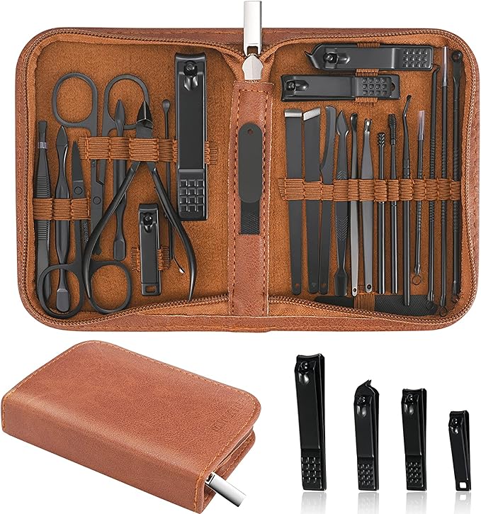 Professional Nail Clipper Set - 26-piece Stainless Steel Nail Care Tool Set with Storage Bag