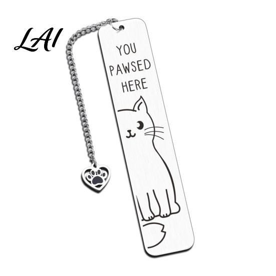 Gift for Book Lovers Cute Cat Bookmark Funny Metal Page Marker with Creative Durable Bookmark Quotes Stainless Steel Readers Lover Rust Proof