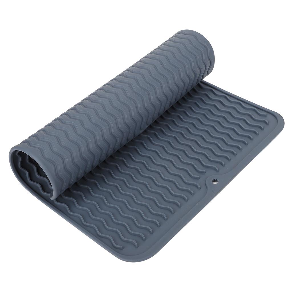 Dish Drying Mat Soft Flexible Rubber Heat Resistant Nonslip BPA Free Eco Friendly Wide Application Dish Drying Pad