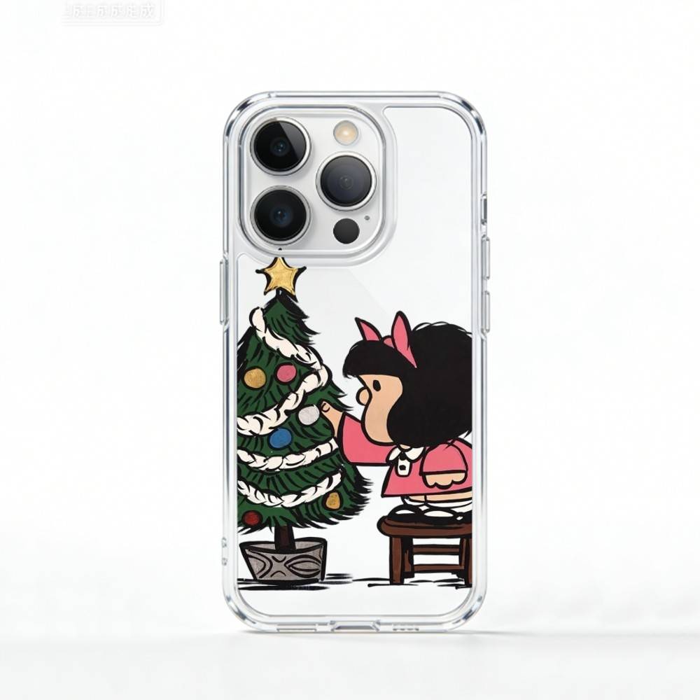 Cute M-Mafalda C-Cartoon   Phone Case For iPhone 17 16 15 14 13 12 11 Mini Pro Max Plus Transparent Cover