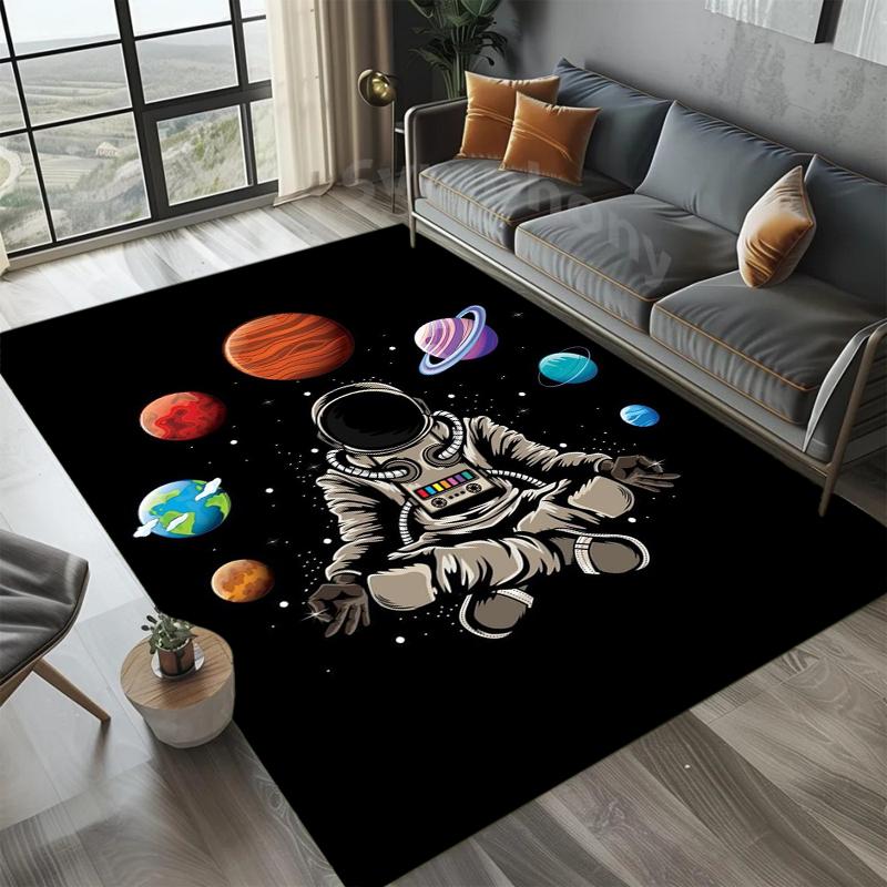 

Fun Space Astronaut Area Rug Carpet Mat Non-Slip Stain Soft Easy Clean Large Size for Kids & Teen Bedroom Living Room Decor 40X60cm