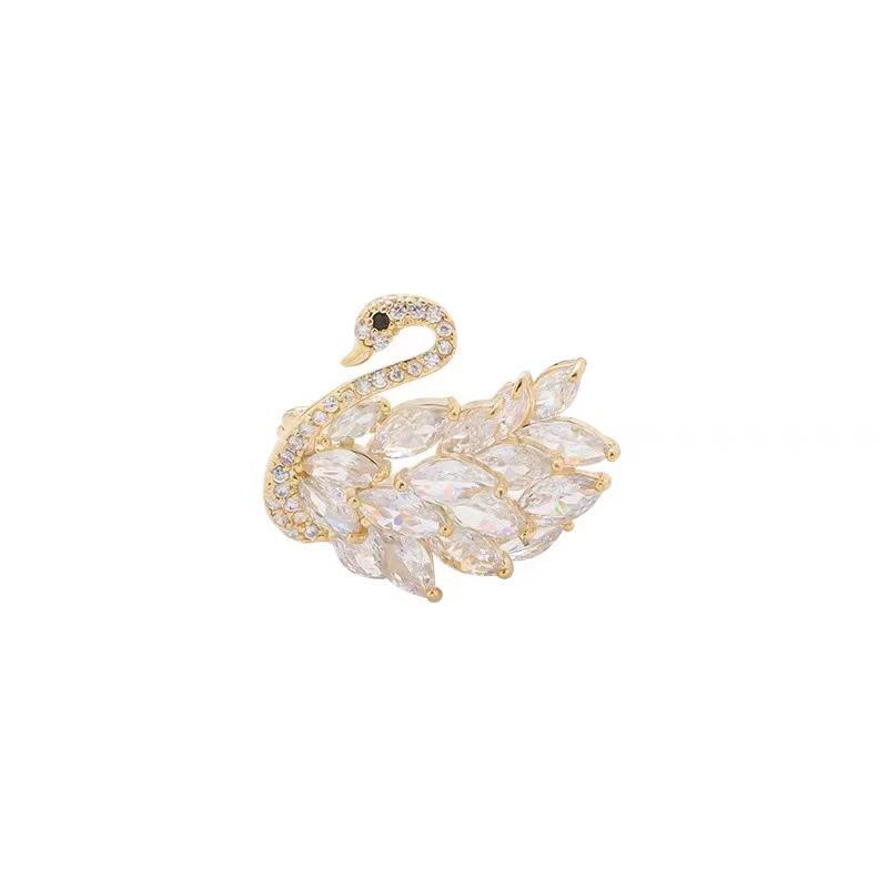 Cute Swan Brooch for Women with High-end Temperament and Minimalist Style, Fixed Clothing, Collar, Shirt Accessories, Collar Buttons