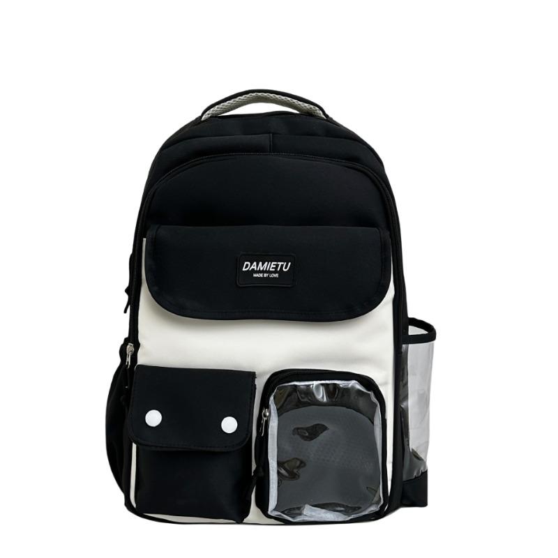 High school students large-capacity backpack new fresh and sweet two-dimensional color contrast bar