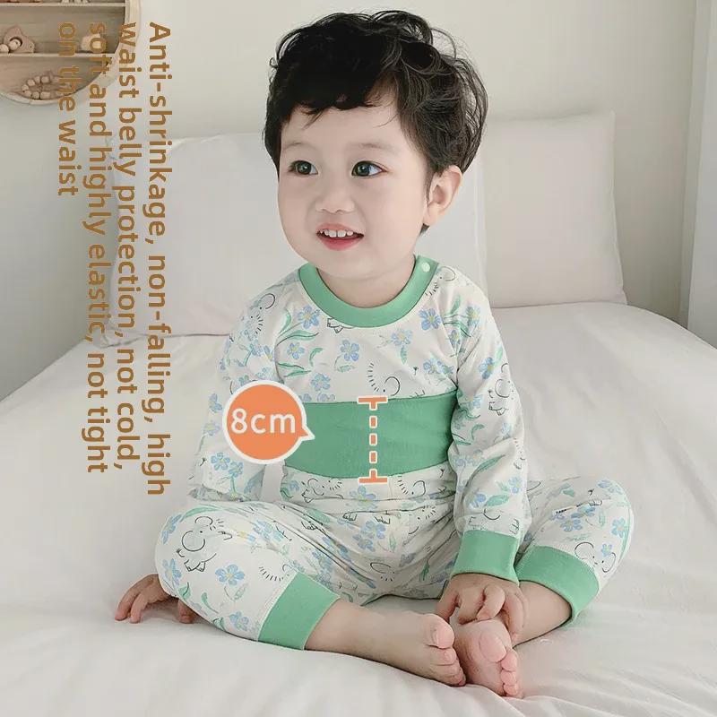 Newborn High Waist Cotton Pajama Set - Belly Protection and Autumn Bottoms