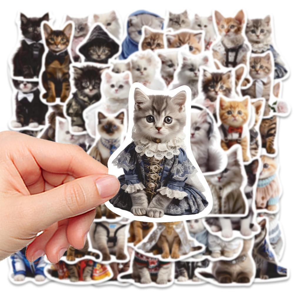 50PCS Cute Cat Animals Kawaii DIY Stickers For Waterproof Skateboard Laptop Phone Diary Car Vinyl PVC Decoration Stickers