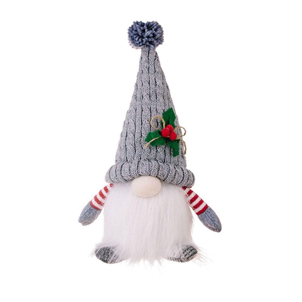 Gnome Doll Christmas Dwarf Knitted Hat Handmade Faceless Doll Cute Dwarf Doll  Festival
