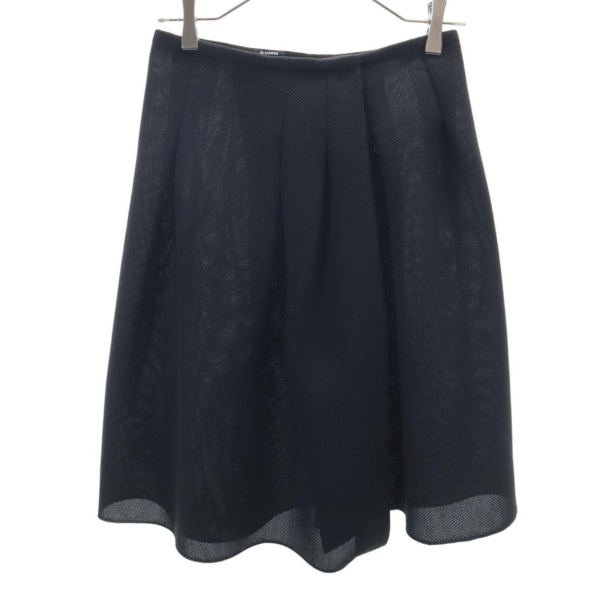 

JIL SANDER NAVY made in Italy Midi length Mesh Box Pleated skirt 32 Wrap Women Used