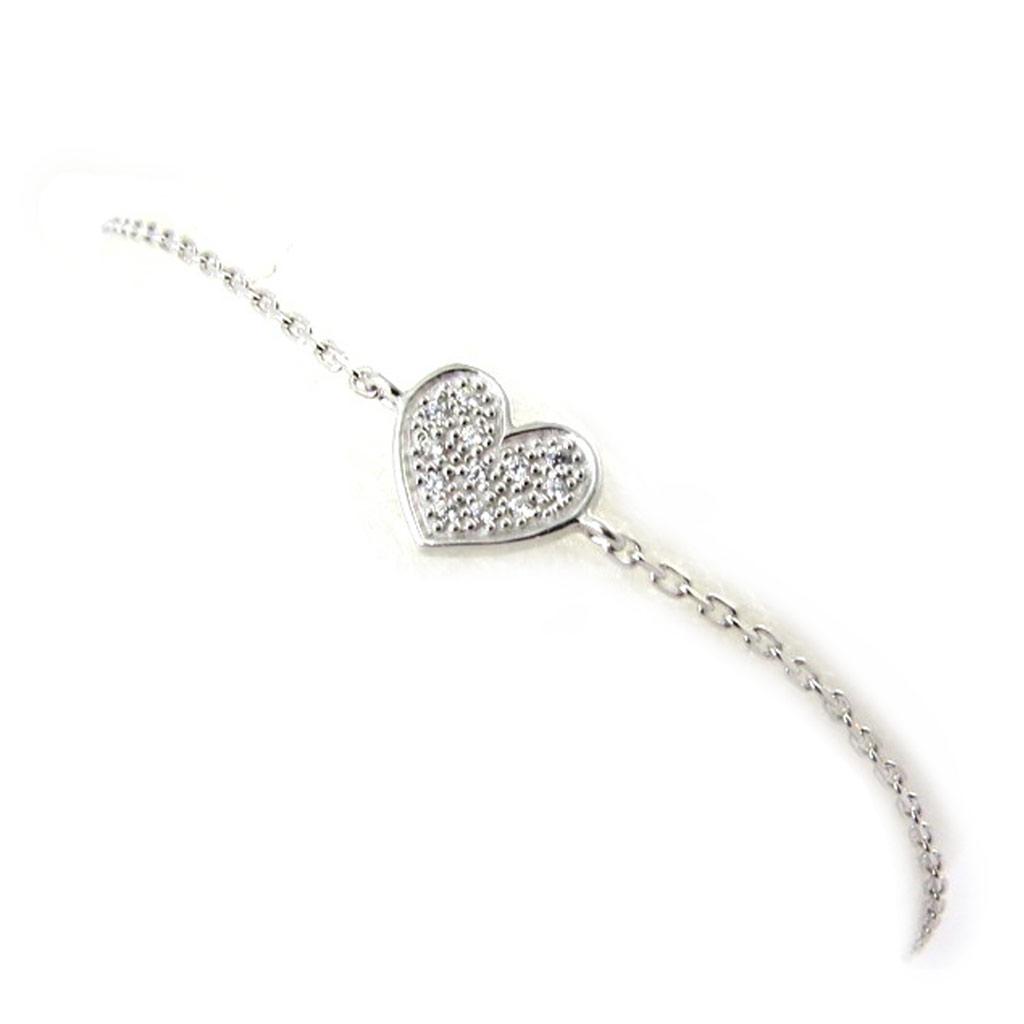 Les Trésors De Lily [N4004] - Bracelet Argent 'Love' blanc (rhodié) - 10x8 mm
