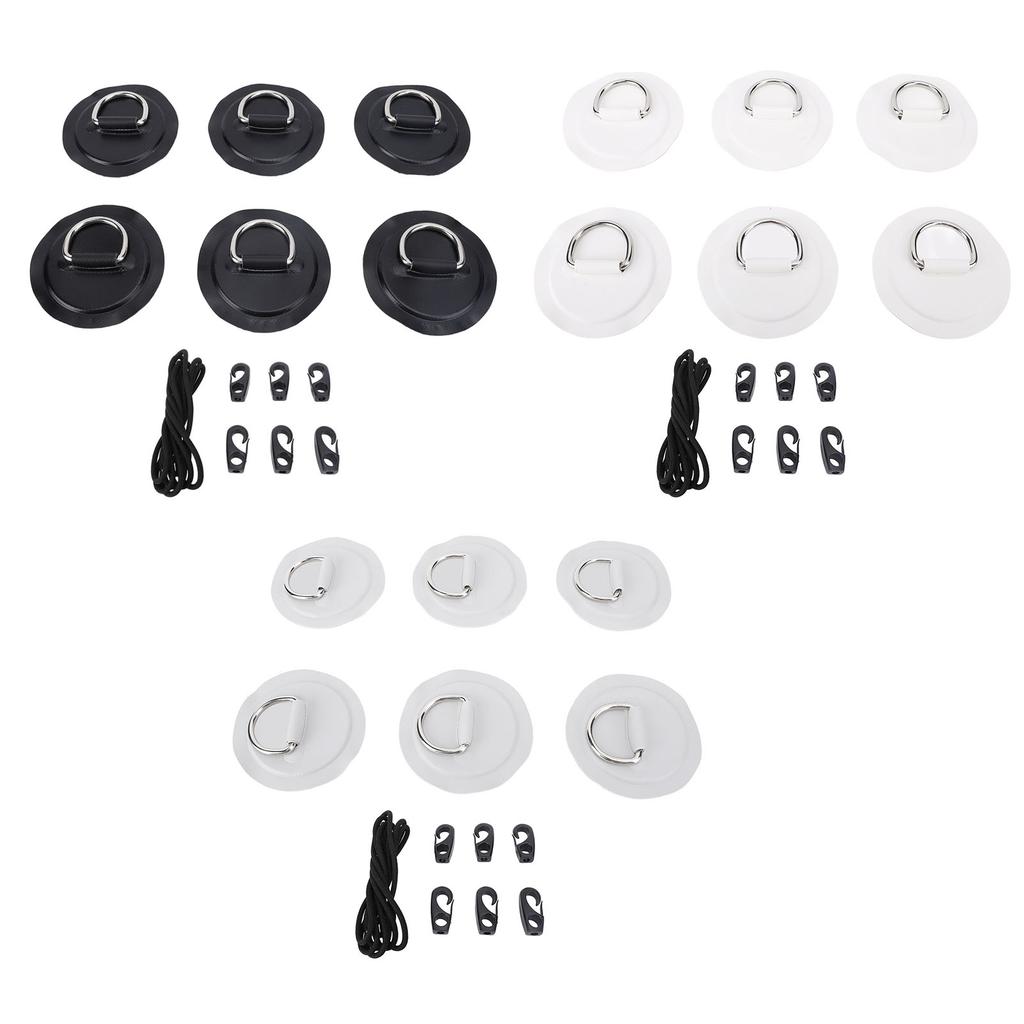 Stainless Steel D Ring Patch Kit PVC Paddle Board D Rings with Rope Hooks for Kayak Inflatable Boat 