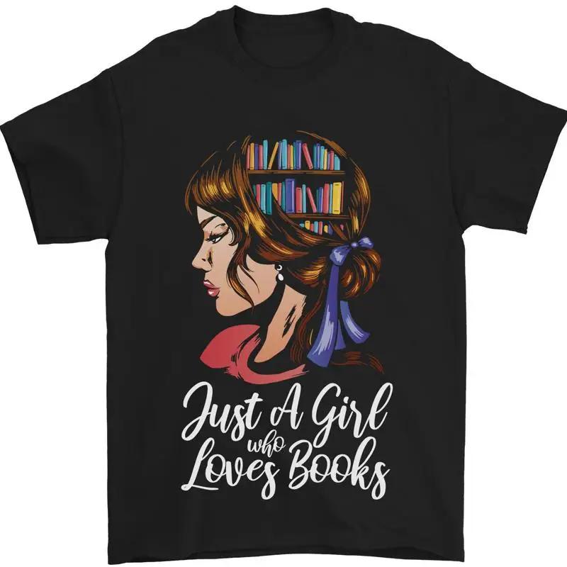 A Girl Who Loves Books Bookworm Reading Mens T-Shirt 100% Cotton - Men s Summer Cotton Graphic Tee S разноцветный