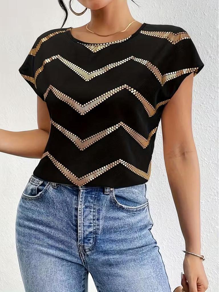 Women's 2025 Spring/Summer Round Neck Batwing Sleeve T-Shirt – Casual Elegance for Dates, Parties, Gatherings.