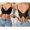Women's Sexy Backless Lace Trim Bow Strap Tank Top Bra