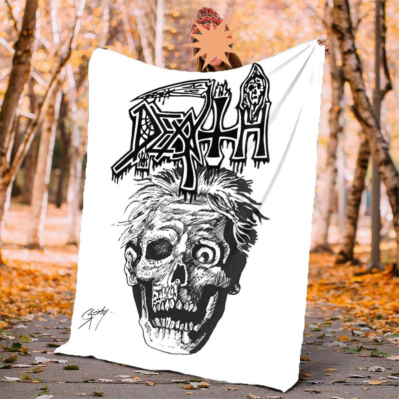 Death Flannel Blanket Soft Warm All-Season Throw, Design for Camping, Car Travel, Hiking Sofa, Bed, Office Perfect Gift for Parties