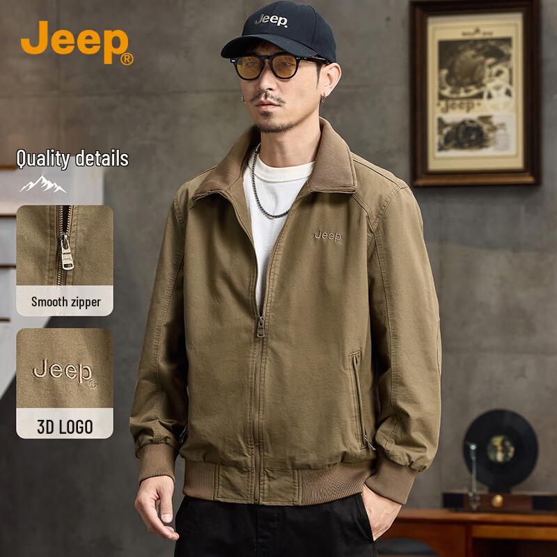 JEEP Men's Loose Fit Pure Cotton Casual Jacket