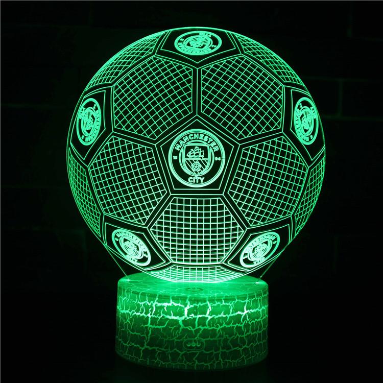 Five Major Leagues Football Club Team Standard 3D Night Light LED Colorful Touch Remote Control Night Light