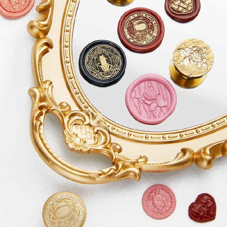 30mm Round Metal Seal Stamp for Invitation Scrapbooking Embellishment Metal Embossing Stamp Round Seal Stamp for Craft