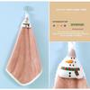 Cartoon Coral Fleece Hanging Hand Towel - Absorbent Christmas Gift for Kitchen & Bathroom