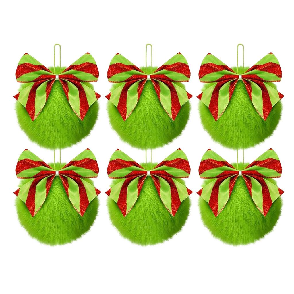Bowknot Little Plush Ball Christmas Decoration Hanging Plush Ball Festive Atmosphere Display.