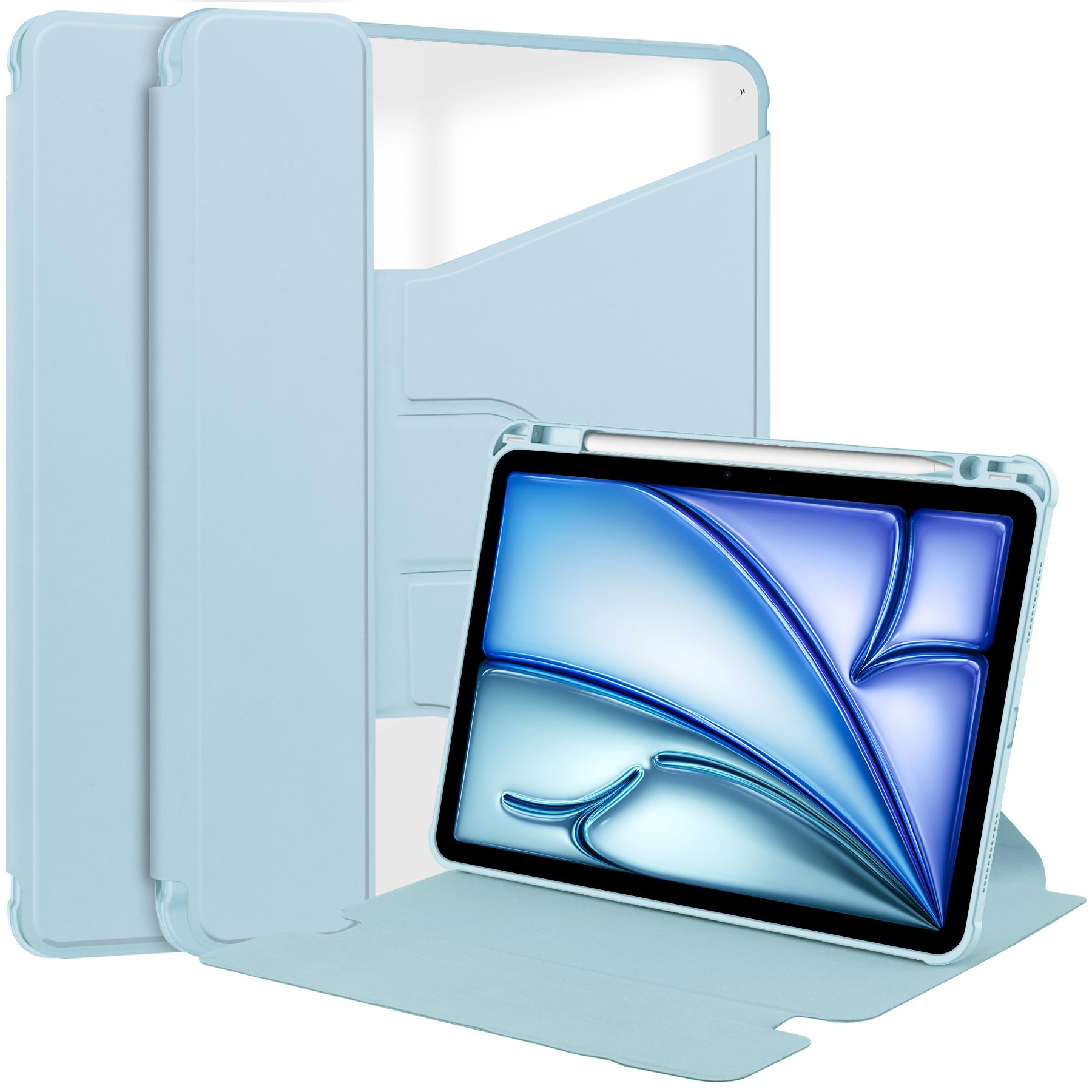 

Для iPad Air 11 (2025)/(2024) Чохол 360° Поворотна Підставка PU Шкіра+Акрил Чохол для Планшета (Без клавіатури) Sky Blue