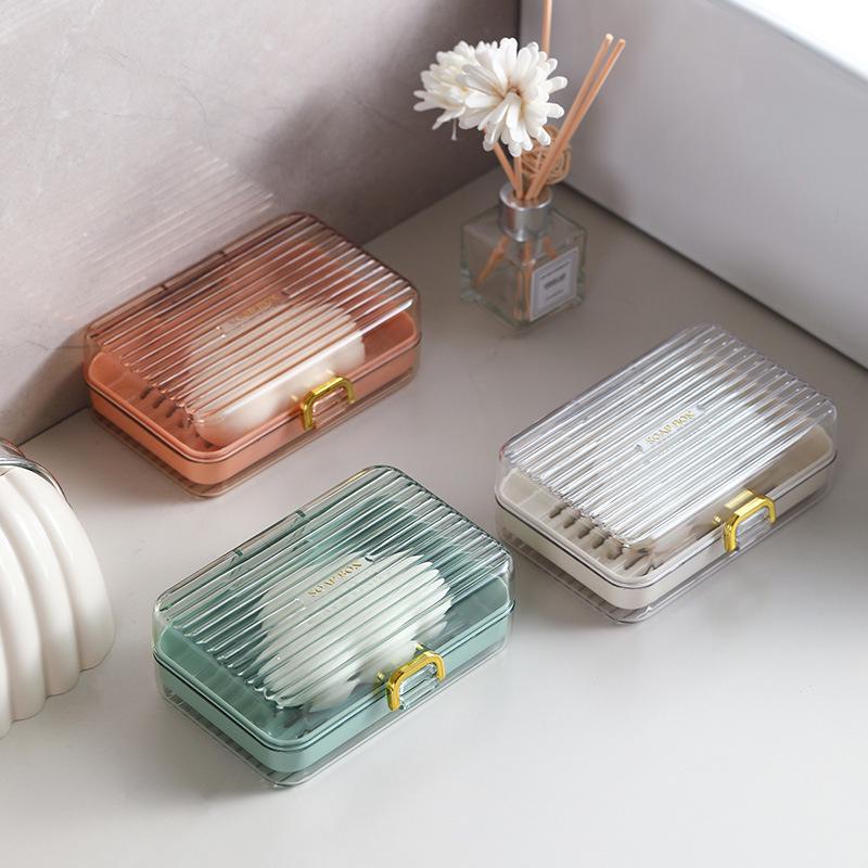 Waterproof Portable Thickened Soap Box with Lid - Creative Dorm Draining Holder for Travel