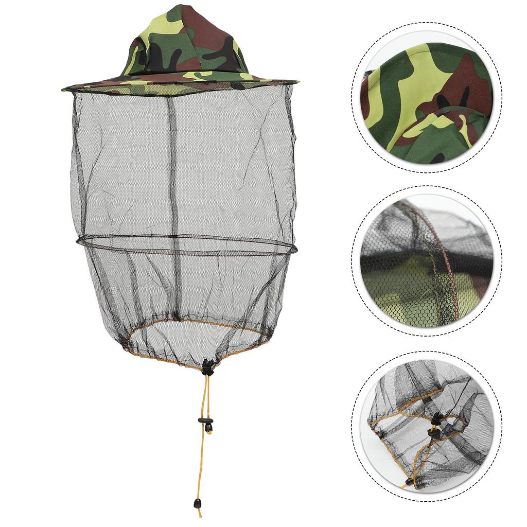 2 Pcs Midge Net Beehive Hat Veil Mesh Face Protector Resistance Cap Anti-Mosquito Beekeeping