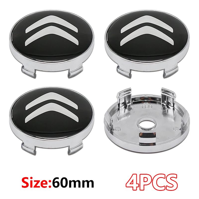 4 pezzi 3D 56mm 60mm Coprimozzo Centrale per Ruota Auto Copribadge Adesivo Per Citroen C4 Picasso Xsara C5 Aircross Cactus C1 C2 C3 C6 C8