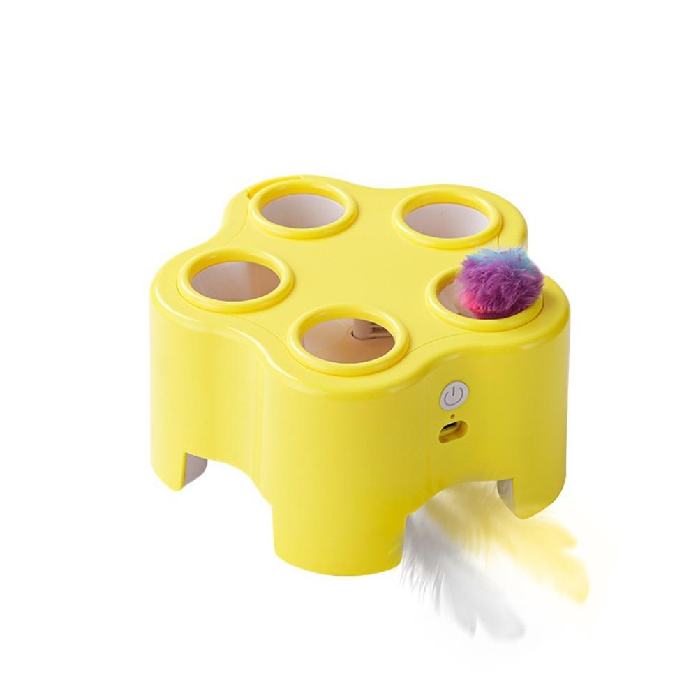 Funny Electric Cat Toy Simulation Feather Cat Chase Game Toy Cat Whack-a-mole Toy Indoor Playing