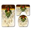 Christmas Shower Curtain Floor Mat Combination Four-Piece Set Bathroom Toilet Carpet Shower Room Mat Foot Mat