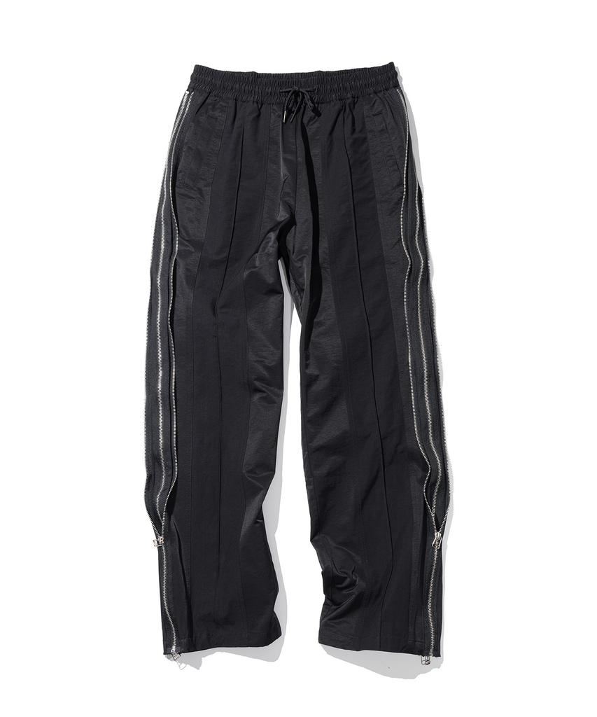 MASSNOUN Double Line Zipper Track Pants Mshtp003-Bk