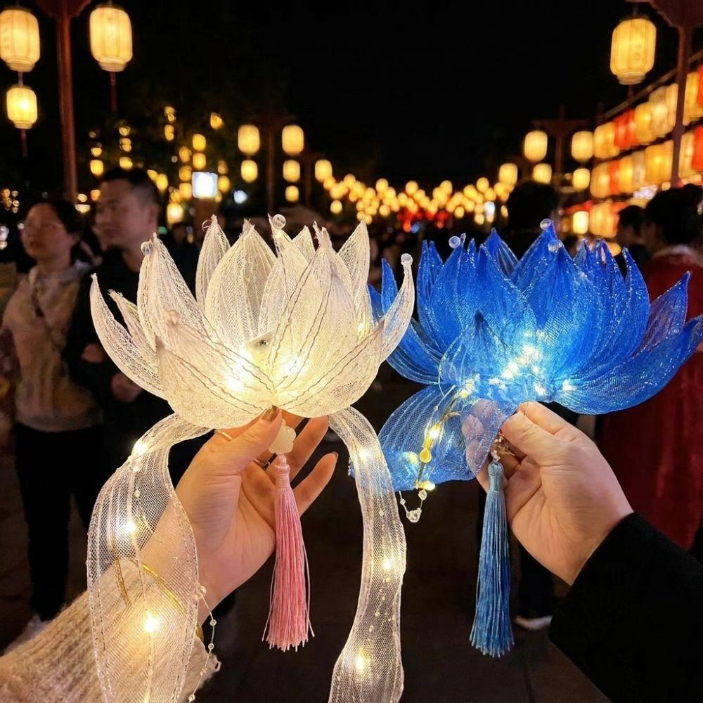 Handmade Glowing Floating Lotus Light Ancient Style Mid-Autumn Festival Lantern  Holiday Party