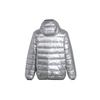 Nike Kids Full-Zip Shiny Hooded Logo Down Jacket Winter Kids Outerwear Silver NY2142032GS-005