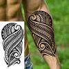 1 Sheet Tribal Totem Maori Temporary Tattoos For Adults Men Women Black Fake Sleeve Tattoo Sticker Waterproof