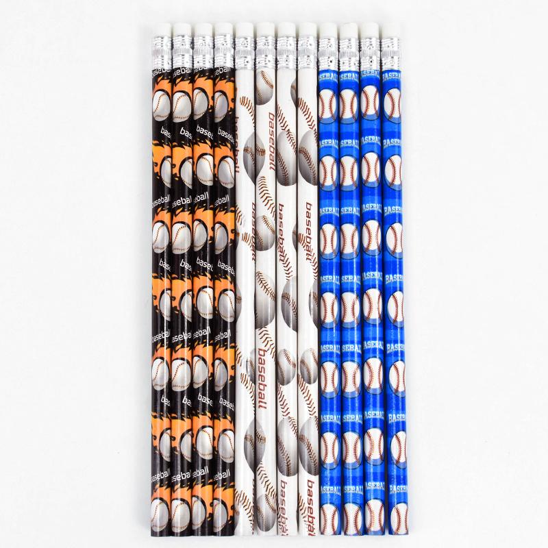12/24/36Pcs Football Wooden Pencils Kids Soccer Sport Theme Birthday Party Favors Boy Back To School Gift Pinata Fillers Supplies