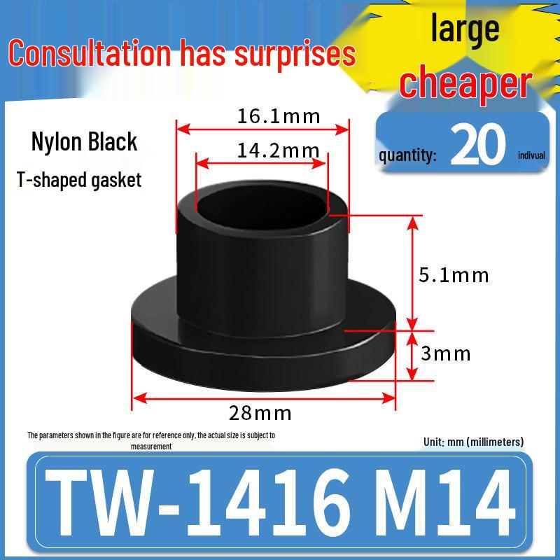 T-shaped Nylon Insulating Washer for M2-M12 Shafts