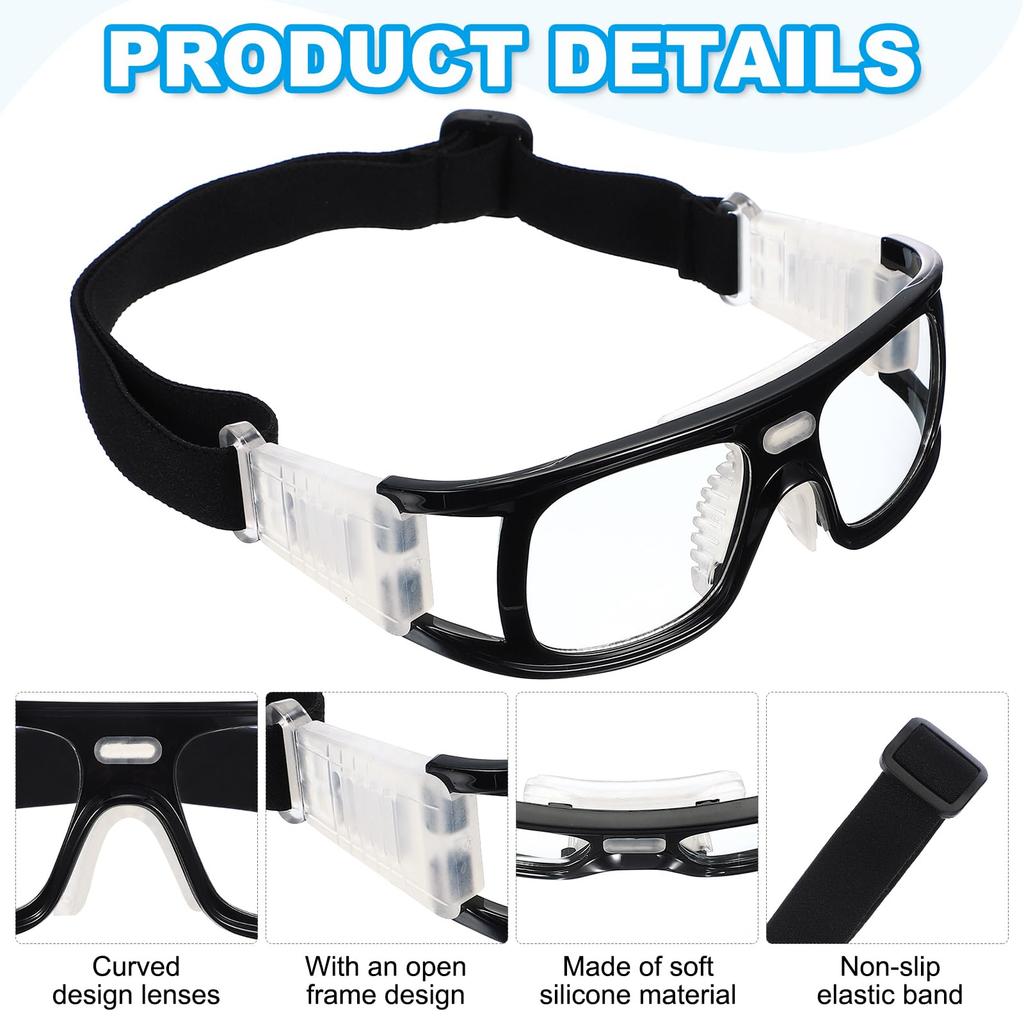 Adjustable Professional Sports Unisex Safety Outdoor Sports Protective Eyewear for Black [PATIKIL] Goggles, Glasses, Basketball, Racquetball,