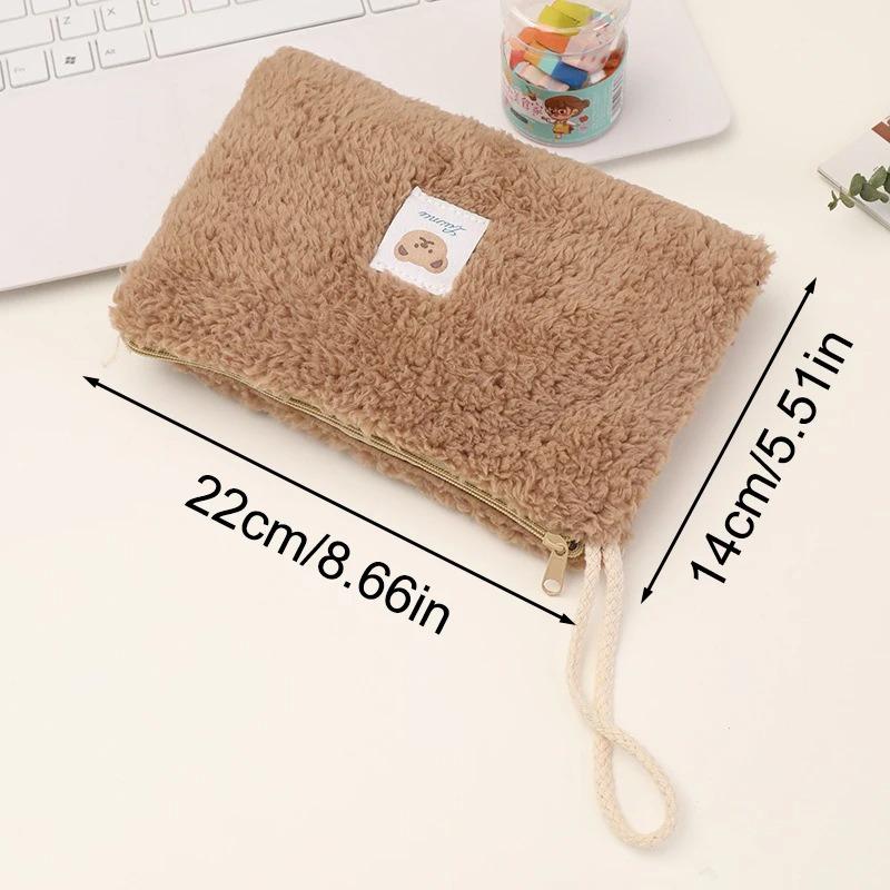 Large Capacity Cute Plush Travel Cosmetics Lipstick Storage Bag Womens Makeup Bag Handbag Pencil Case Student Supplies