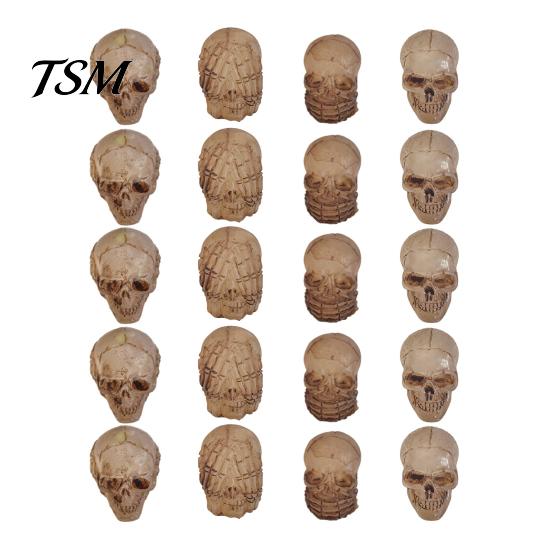 Small Resin Skull Crafts 20Pcs Creative Miniature Figurines, Cool Statues for Garden Bonsai Window Display Gothic Decor Decoration, Micro Landscapes