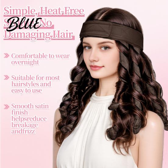 Portable Hair Styling Accessory No Heat Curling Rod Headband Curler fo Long Thick Hair Travel Friendly Tool Curls Roller with Eight Claws,